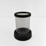 TITUL ΚΗΡΟΠΗΓΙΟ 14x14x18cm ΑΛΟΥΜΙΝΙΟ ΜΑΥΡΟ ΔΙΑΦΑΝΟ ΓΥΑΛΙ 029004