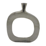 ABSTRACT OVAL ΒΑΖΟ 37x6x49cm ΑΛΟΥΜΙΝΙΟ SILVER NICKEL 029015