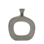 ABSTRACT OVAL ΒΑΖΟ 31x5x41cm ΑΛΟΥΜΙΝΙΟ SILVER NICKEL 029016