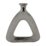 ABSTRACT TRIANGLE ΒΑΖΟ 33x5x38cm ΑΛΟΥΜΙΝΙΟ SILVER NICKEL 029017