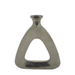 ABSTRACT TRIANGLE ΒΑΖΟ 27x5x32cm ΑΛΟΥΜΙΝΙΟ SILVER NICKEL 029018