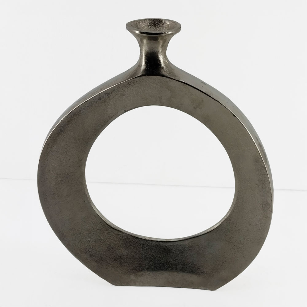 029019-MeMyT-first-_1 ABSTRACT CIRCLE ΒΑΖΟ 37x5x45cm ΑΛΟΥΜΙΝΙΟ SILVER NICKEL 029019 - Image 1