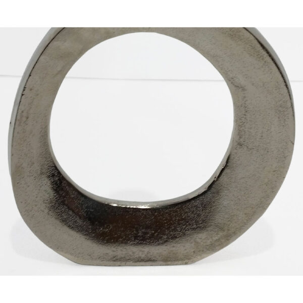 ABSTRACT CIRCLE ΒΑΖΟ 26x4x31cm ΑΛΟΥΜΙΝΙΟ SILVER NICKEL 029020 - Image 3