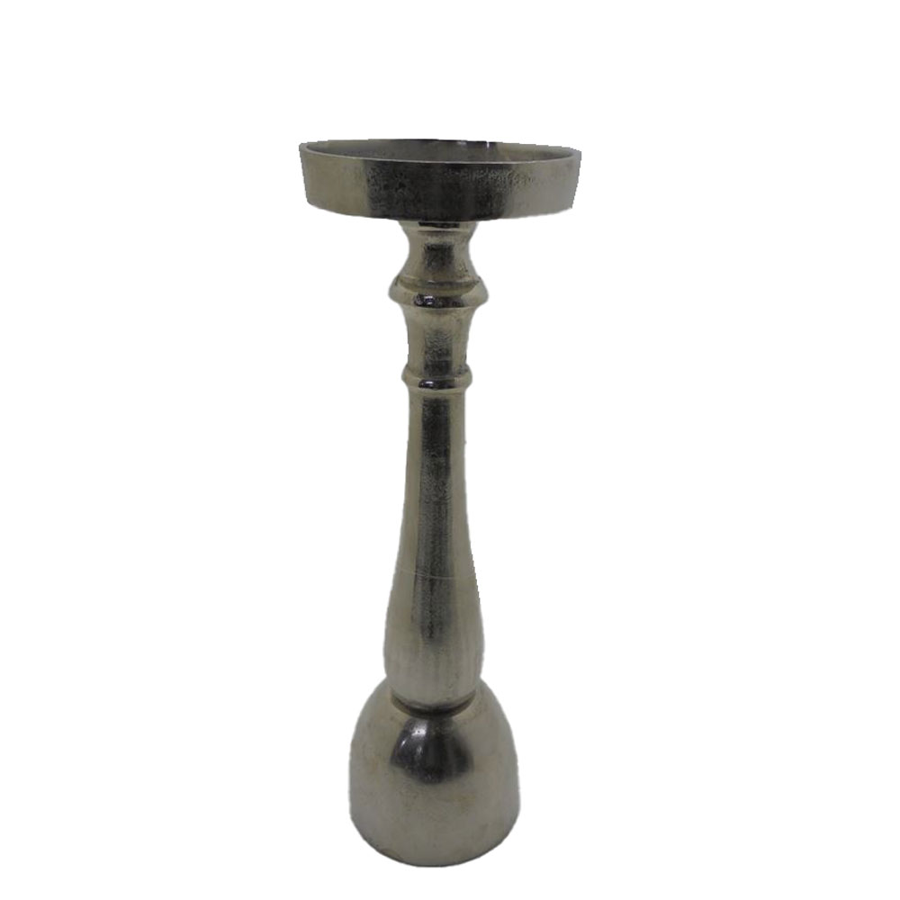029032-m3xAi-first-_1 LUXOR CANDLE ΚΗΡΟΠΗΓΙΟ 14x14x44cm ΑΛΟΥΜΙΝΙΟ SILVER NICKEL 029032 - Image 1