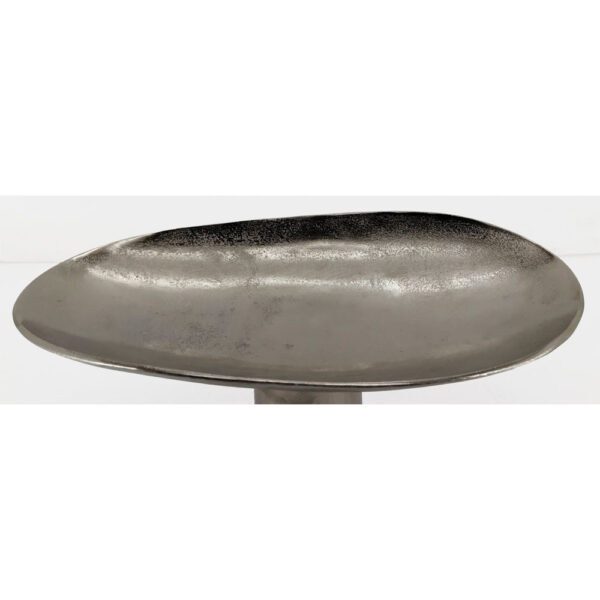 DUNE ΠΛΑΤΩ ΜΕ ΠΟΔΙ 46x26x18cm ΑΛΟΥΜΙΝΙΟ SILVER NICKEL 029033 - Image 2