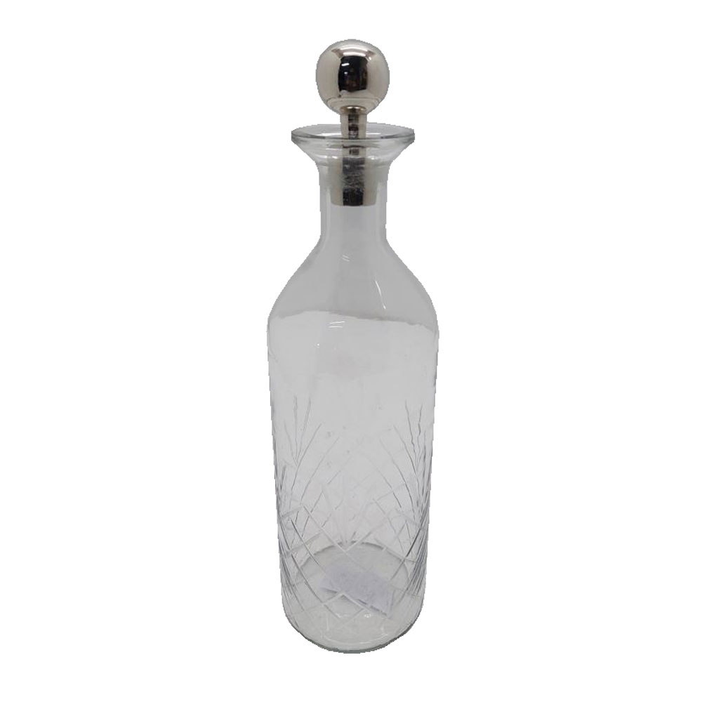 029035-XmnlT-first-_1 SHIRAN ΜΠΟΥΚΑΛΑ 10x10x37cm ΓΥΑΛΙ ΔΙΑΦΑΝΟ SILVER ΑΛΟΥΜΙΝΙΟ 029035 - Image 1
