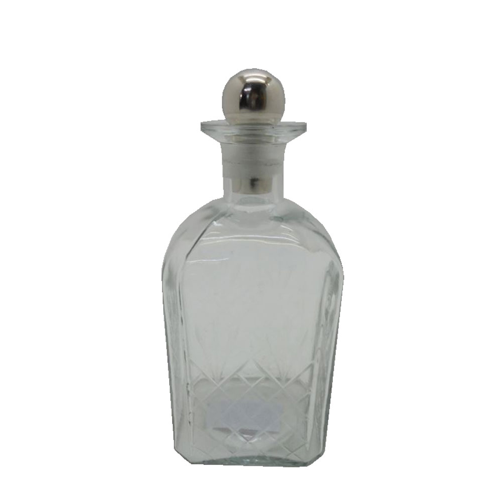 029036-zRVi6-first-_1 SHIRAN ΜΠΟΥΚΑΛΑ 10x10x26cm ΓΥΑΛΙ ΔΙΑΦΑΝΟ SILVER ΑΛΟΥΜΙΝΙΟ 029036 - Image 1