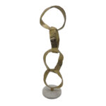 DOPIO ΔΙΑΚΟΣΜΗΤΙΚΟ TOTEM 18x15x64cm ΑΛΟΥΜΙΝΙΟ ΧΡΥΣΟ ΛΕΥΚΟ ΠΕΤΡΑ 029068