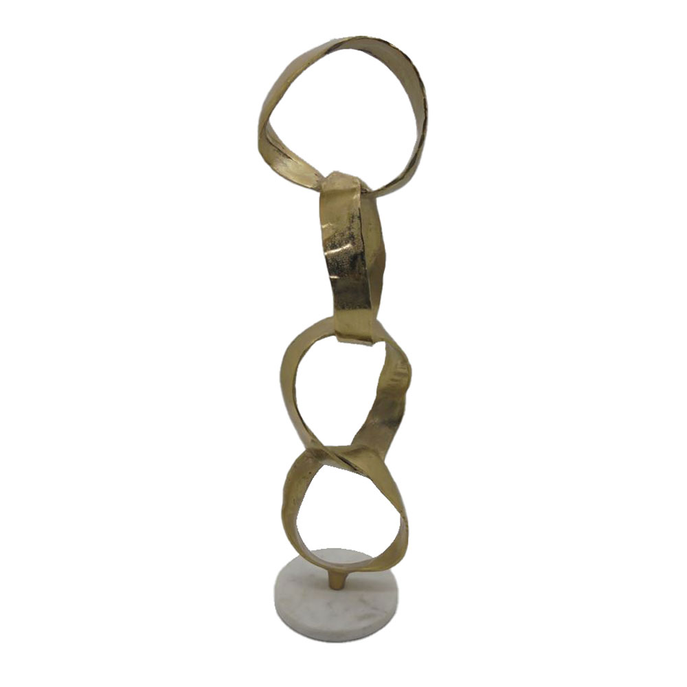 029068-mf9wH-first-_1 DOPIO ΔΙΑΚΟΣΜΗΤΙΚΟ TOTEM 18x15x64cm ΑΛΟΥΜΙΝΙΟ ΧΡΥΣΟ ΛΕΥΚΟ ΠΕΤΡΑ 029068 - Image 1