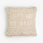 HARSHA ΔΙΑΚΟΣΜΗΤΙΚΟ ΜΑΞΙΛΑΡΙ MACRAME 45x45cm ΒΑΜΒΑΚΙ IVORY POLYESTER 029111