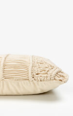 HARSHA ΔΙΑΚΟΣΜΗΤΙΚΟ ΜΑΞΙΛΑΡΙ MACRAME 45x45cm ΒΑΜΒΑΚΙ IVORY POLYESTER 029111 - Image 3