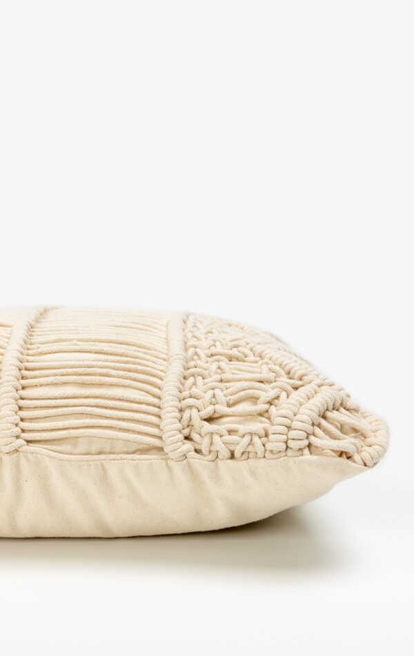 HARSHA ΔΙΑΚΟΣΜΗΤΙΚΟ ΜΑΞΙΛΑΡΙ MACRAME 45x45cm ΒΑΜΒΑΚΙ IVORY POLYESTER 029111 - Image 3