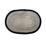 SHYLA ΧΑΛΙ ΣΑΛΟΝΙΟΥ ΟΒΑΛ 140x210cm ΓΙΟΥΤΑ ΦΥΣΙΚΟ ΜΑΥΡΟ ΒΑΜΒΑΚΙ 029137