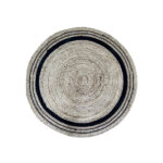 IMOGEN ΧΑΛΑΚΙ ΣΤΡΟΓΓΥΛΟ 120x120cm ΓΙΟΥΤΑ ΦΥΣΙΚΟ ΜΑΥΡΟ ΒΑΜΒΑΚΙ 029139