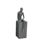 SITTING MAN ΔΙΑΚΟΣΜΗΤΙΚΗ ΦΙΓΟΥΡΑ 20x15x54cm ΤΕΧΝΗΤΗ ΠΕΤΡΑ ΓΚΡΙ 029250