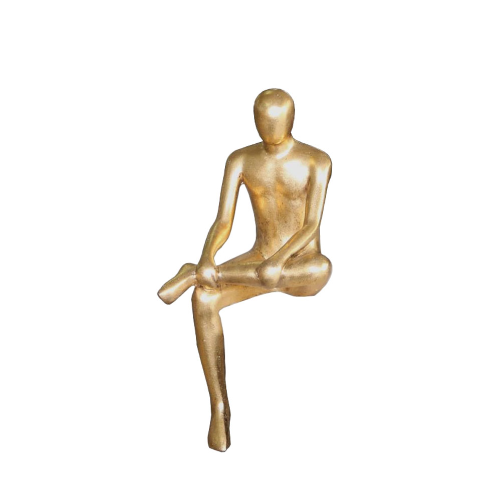 029255-Y3KAb-first-_1 HANGING MAN ΔΙΑΚΟΣΜΗΤΙΚΗ ΦΙΓΟΥΡΑ 19x23x43cm ΤΕΧΝΗΤΗ ΠΕΤΡΑ ΧΡΥΣΟ 029255 - Image 1