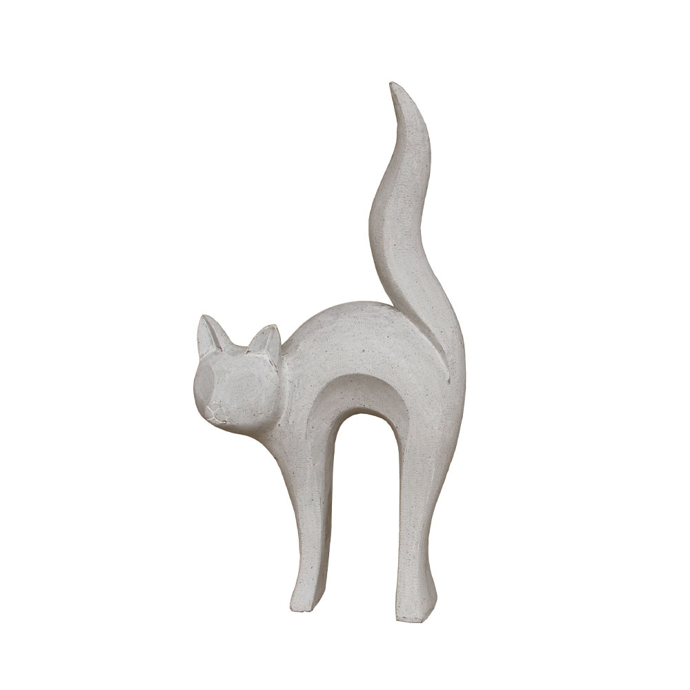 029263-hVrMv-first-_1 CAT STATUE ΔΙΑΚΟΣΜΗΤΙΚΗ ΓΑΤΑ 31x15x62cm ΤΕΧΝΗΤΗ ΠΕΤΡΑ ΓΚΡΙ ΑΝΟΙΧΤΟ 029263 - Image 1