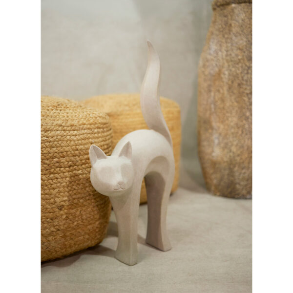 CAT STATUE ΔΙΑΚΟΣΜΗΤΙΚΗ ΓΑΤΑ 31x15x62cm ΤΕΧΝΗΤΗ ΠΕΤΡΑ ΓΚΡΙ ΑΝΟΙΧΤΟ 029263 - Image 3
