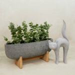 CAT STATUE ΔΙΑΚΟΣΜΗΤΙΚΗ ΓΑΤΑ 31x15x62cm ΤΕΧΝΗΤΗ ΠΕΤΡΑ ΓΚΡΙ 029264 - Image 2