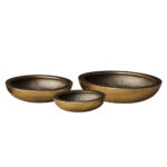 CALIX ΜΠΩΛ SET 3ΤΜΧ 54x54x13cm ΤΕΧΝΗΤΗ ΠΕΤΡΑ ΧΡΥΣΟ 029277