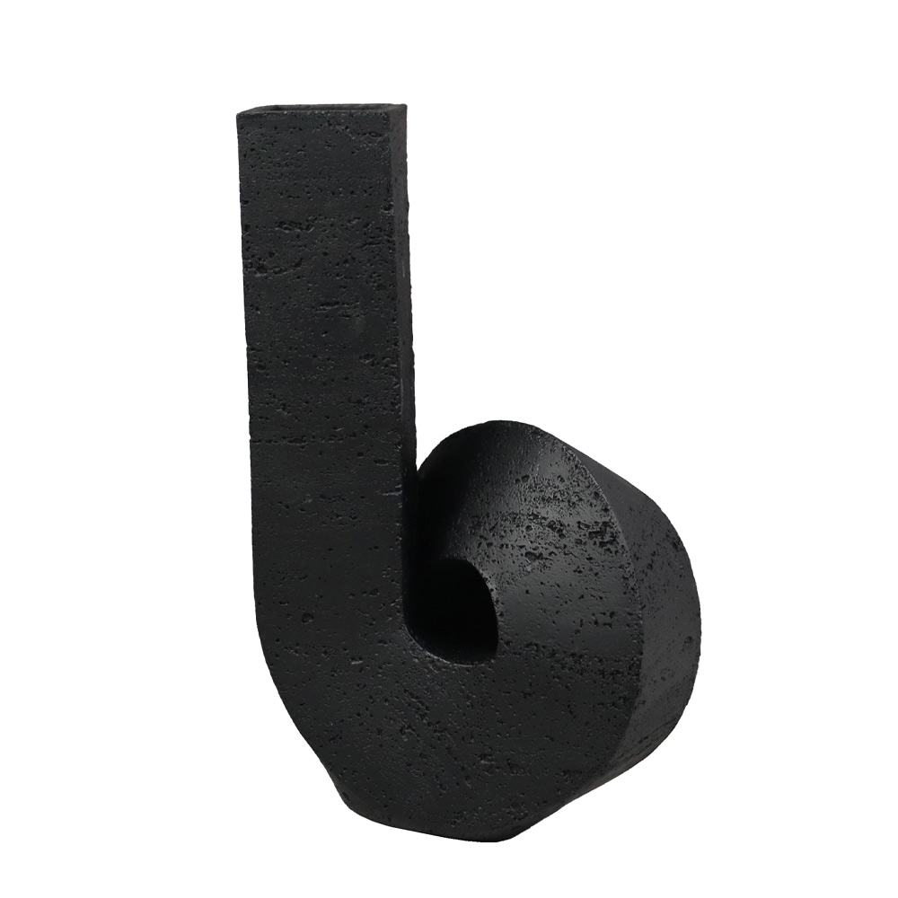 029658-GQRPm-first-_1 SIGNE ΒΑΖΟ 19x17x30cm POLYRESIN ΜΑΥΡΟ 029658 - Image 1