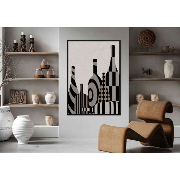 ART BOTTLES ΠΙΝΑΚΑΣ ΔΙΑΚΟΣΜΗΣΗΣ 83x123x4cm ΚΑΜΒΑΣ ΠΟΛΥΧΡΩΜΟ ΞΥΛΟ ΜΑΥΡΟ 029728 - Image 2