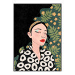 BOTANICAL LADY ΠΙΝΑΚΑΣ ΔΙΑΚΟΣΜΗΣΗΣ 50x70x3cm ΚΑΜΒΑΣ ΠΟΛΥΧΡΩΜΟ ΞΥΛΟ ΜΑΥΡΟ 029760