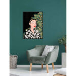 BOTANICAL LADY ΠΙΝΑΚΑΣ ΔΙΑΚΟΣΜΗΣΗΣ 50x70x3cm ΚΑΜΒΑΣ ΠΟΛΥΧΡΩΜΟ ΞΥΛΟ ΜΑΥΡΟ 029760 - Image 2