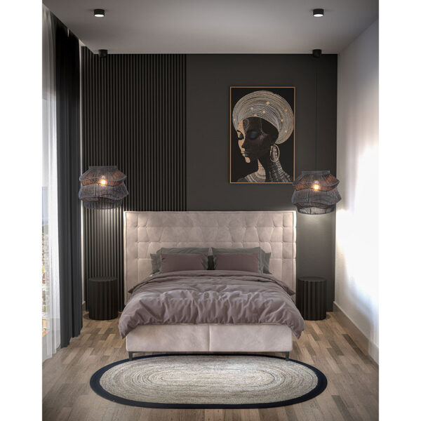 BLACK SOUL ΠΙΝΑΚΑΣ ΔΙΑΚΟΣΜΗΣΗΣ 83x123x4cm ΚΑΜΒΑΣ ΜΑΥΡΟ ΞΥΛΟ ΚΑΦΕ 029762 - Image 2