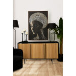 BLACK SOUL ΠΙΝΑΚΑΣ ΔΙΑΚΟΣΜΗΣΗΣ 83x123x4cm ΚΑΜΒΑΣ ΜΑΥΡΟ ΞΥΛΟ ΚΑΦΕ 029762 - Image 3