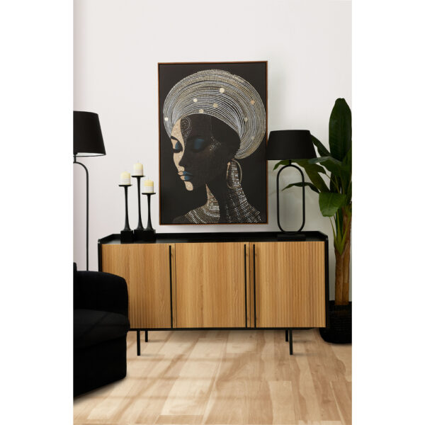 BLACK SOUL ΠΙΝΑΚΑΣ ΔΙΑΚΟΣΜΗΣΗΣ 83x123x4cm ΚΑΜΒΑΣ ΜΑΥΡΟ ΞΥΛΟ ΚΑΦΕ 029762 - Image 3