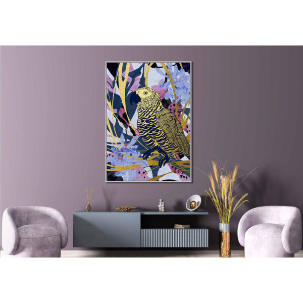 TROPICAL PARROT ΠΙΝΑΚΑΣ ΔΙΑΚΟΣΜΗΣΗΣ 83x123x4cm ΚΑΜΒΑΣ ΠΟΛΥΧΡΩΜΟ ΞΥΛΟ ΦΥΣΙΚΟ 029763 - Image 2