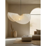 LOTUS ΦΩΤΙΣΤΙΚΟ ΟΡΟΦΗΣ 81x46x32cm ΜΕΤΑΛΛΟ ΦΥΣΙΚΟ RATTAN 029803 - Image 2