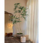 PEACOCK TREE ΔΕΝΤΡΟ ΤΕΧΝΗΤΟ ΣΕ ΓΛΑΣΤΡΑ 150cm PE ΠΡΑΣΙΝΟ ΜΕΤΑΞΩΤΟ ΥΦΑΣΜΑ 029874 - Image 2