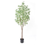 SILVER DOLLAR EUCALYPTUS ΔΕΝΤΡΟ ΤΕΧΝΗΤΟ ΣΕ ΓΛΑΣΤΡΑ 180cm PE ΠΡΑΣΙΝΟ ΜΕΤΑΞΩΤΟ ΥΦΑΣΜΑ 029879