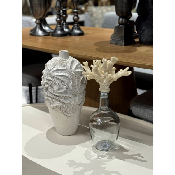 CORALLI ΒΑΖΟ 22x23x42cm POLYRESIN ΛΕΥΚΟ 029935 - Image 2
