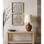 PURE NATURE ΠΙΝΑΚΑΣ ΔΙΑΚΟΣΜΗΣΗΣ 60x60x4cm ΥΦΑΣΜΑ ΜΠΕΖ ΓΥΑΛΙ ΦΥΣΙΚΟ 030447 - Image 2