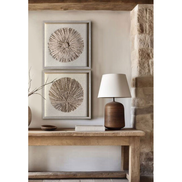 PURE EARTH ΠΙΝΑΚΑΣ ΔΙΑΚΟΣΜΗΣΗΣ 60x60x4cm ΧΑΡΤΙ ΜΠΕΖ ΓΥΑΛΙ ΦΥΣΙΚΟ 030449 - Image 2