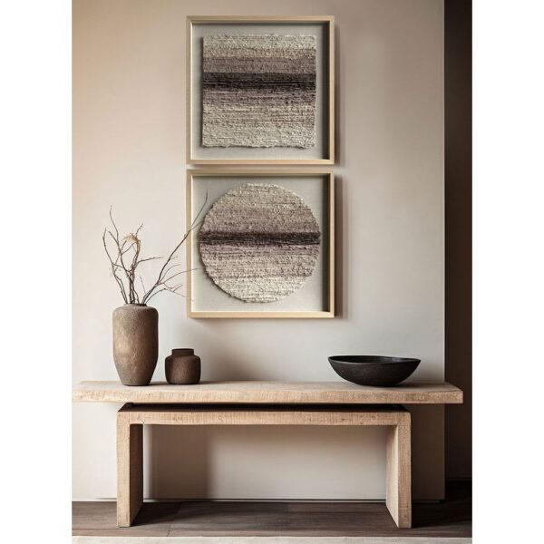 EARTHSCAPE SQUARE ΠΙΝΑΚΑΣ ΔΙΑΚΟΣΜΗΣΗΣ 80x80x4cm ΧΑΡΤΙ ΜΠΕΖ ΚΑΦΕ ΓΥΑΛΙ ΦΥΣΙΚΟ 030452 - Image 2