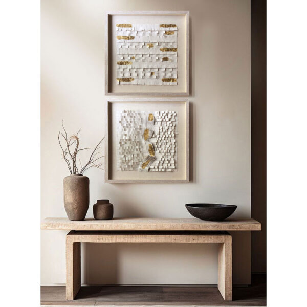 VITAL VIBES ΠΙΝΑΚΑΣ ΔΙΑΚΟΣΜΗΣΗΣ 60x60x4cm PEVA ΜΠΕΖ ΧΡΥΣΟ ΓΥΑΛΙ ΦΥΣΙΚΟ 030455 - Image 2