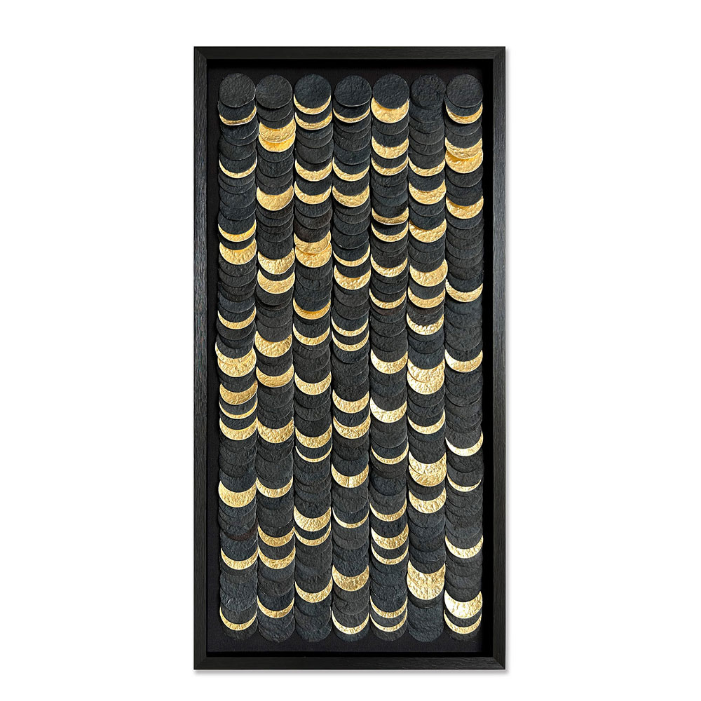 030460-I65HV-first-_1 WILDERNESS ΠΙΝΑΚΑΣ ΔΙΑΚΟΣΜΗΣΗΣ 50x100x3cm ΧΑΡΤΙ ΜΑΥΡΟ ΧΡΥΣΟ ΓΥΑΛΙ ΜΑΥΡΟ 030460 - Image 1