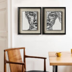 LINEAR GEOMETRY ΠΙΝΑΚΑΣ ΔΙΑΚΟΣΜΗΣΗΣ 60x70x4cm ΧΑΡΤΙ ΛΕΥΚΟ ΜΑΥΡΟ ΜΠΕΖ ΓΥΑΛΙ ΜΑΥΡΟ 030466 - Image 2