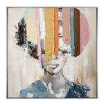 COLORFUL WOMAN ΠΙΝΑΚΑΣ ΔΙΑΚΟΣΜΗΣΗΣ 80x80x5cm ΚΑΜΒΑΣ ΠΟΛΥΧΡΩΜΟ ΞΥΛΟ ΑΣΗΜΙ 030505