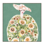 FLORAL LADY ΠΙΝΑΚΑΣ ΔΙΑΚΟΣΜΗΣΗΣ 80x80x5cm ΚΑΜΒΑΣ ΠΟΛΥΧΡΩΜΟ ΞΥΛΟ ΦΥΣΙΚΟ 030524