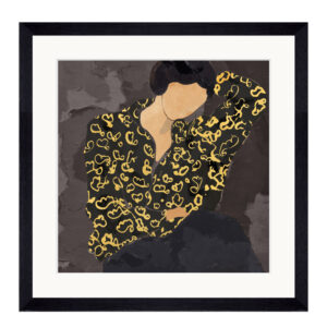 LADY IN PORTRAIT ΠΙΝΑΚΑΣ ΔΙΑΚΟΣΜΗΣΗΣ 43x43x4cm ΓΥΑΛΙ ΠΟΛΥΧΡΩΜΟ ΞΥΛΟ ΜΑΥΡΟ 030533