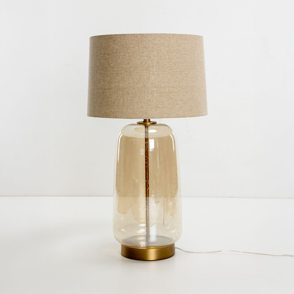 030620-MyMgM-first-_1 BEXLEY ΦΩΤΙΣΤΙΚΟ ΕΠΙΤΡΑΠΕΖΙΟ 43x43x79cm ΓΥΑΛΙ ΜΕΛΙ ΧΡΥΣΟ ΛΙΝΟ ΜΠΕΖ 030620 - Image 1
