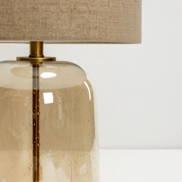 BEXLEY ΦΩΤΙΣΤΙΚΟ ΕΠΙΤΡΑΠΕΖΙΟ 43x43x79cm ΓΥΑΛΙ ΜΕΛΙ ΧΡΥΣΟ ΛΙΝΟ ΜΠΕΖ 030620 - Image 3