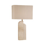 SADIE ΦΩΤΙΣΤΙΚΟ ΕΠΙΤΡΑΠΕΖΙΟ 41x20x71cm ΜΑΡΜΑΡΟ ΜΠΕΖ ΧΡΥΣΟ ΛΙΝΟ ΜΠΕΖ 030638