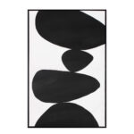 TREMBLING STONE ΠΙΝΑΚΑΣ ΔΙΑΚΟΣΜΗΣΗΣ 60x90x4cm ΚΑΜΒΑΣ ΛΕΥΚΟ ΜΑΥΡΟ ΞΥΛΟ ΜΑΥΡΟ 030654