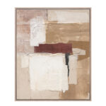 EMBRACE THE HAPPINESS ΠΙΝΑΚΑΣ ΔΙΑΚΟΣΜΗΣΗΣ 80x100x5cm ΚΑΜΒΑΣ ΜΠΕΖ TERRACOTTA ΞΥΛΟ ΦΥΣΙΚΟ 030666